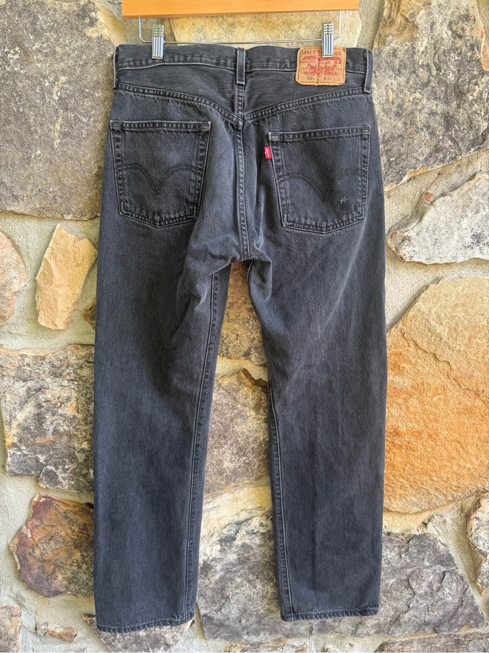 Levi’s 501 Jeans W32 L32 Black Wash High Rise Straight Button Fly 100% Cotton
